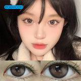 Gaeaspace  -  Ice Black Tea gray Colored Contact Lenses soft for eyes small Beauty Pupil myopia prescription degree yearly natural new big