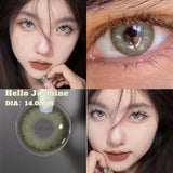 Gaeaspace  -  1 Pair Green Colored Contacts Lens with Myopia Yearly Summer New Style Korean Big Eyes Soft Pupils Fast Shipping