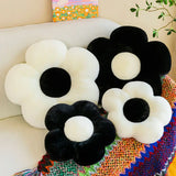 Gaeaspace  -  Flower pillow sunflower cushion super soft Instagram minimalist style black and white cushion living room plush cushion