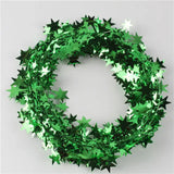 Gaeaspace  -  2/4MGreen Christmas Tree Decoration Ribbon Garland Christmas TreeBar Tops Ornaments Xmas Tinsel Grass Ring Family Reunion Party