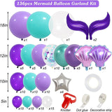 Gaeaspace  -  New Arrival Purple Mermaid Tail Latex Balloon Wreath Arch Set for Birthday Wedding Baby Shower Party Decoration