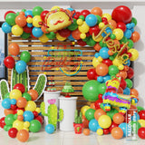 Gaeaspace  - 140pcs Mexican Fiesta Party Balloon Garland Arch Kit Cactus Llama Foil Balloons for Taco Twosday Birthday Decor Baby Shower