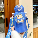 Gaeaspace  -  500ML Cute Children Thermos Water Bottle Stainless Steel Kids Thermos Mug For Student Leak-Proof Vacuum Flasks Tumbler Thermocup