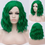 Gaeaspace  -  Woman Pink Wigs Short Curly Heat Resistant Synthetic Hair Green Wig for Black White Women Cosplay Bob Wigs