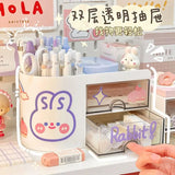 Gaeaspace  -  Desktop Drawer Style Cute Pen Holder Student Dormitory Headstring Stationery Cosmetics Sorting Office Supplies Storage Box