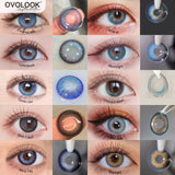 Gaeaspace  -  (2PCS)1 Pair Lenses Eye Color Contact Lenses with Diopter 10 Colors Comestic Natural Beauty Pupils Free Ship Yealy Use