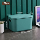 Gaeaspace  -  1/2 Pcs Plastic Storage Bins, Stackable Baskets with Lid and Handle,Colorful Desktop Box Cubby Containers