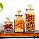 Gaeaspace  -  Transparent Square Sealed Jar with Lid Mason Jar Kitchen Food Storage Container Multigrain Coffee Tea Can Kitchen Utensils New