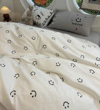 Gaeaspace  -  Cute simple smile bedding set 1.2 1.5 1.8 2.0,twin full queen king brief cotton home textile bed sheet pillowcase quilt cover