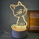 Gaeaspace  -  1pc  Cat  3D Night Light, 3D Optical Illusion Lamp With Touch, 7-Color Changing Ambient Light For Bedroom