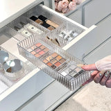 Gaeaspace  -  Household Desk Drawer Organizers Set Plastic Bathroom Storage Makeup Organizer Clear Transparent Storage Box Bins Kitchen Gadget