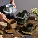 Gaeaspace  -  Chinese Style Ceramic Coffee Cup and Dish Set Creative Gift Cup Afternoon Tea Flower Cup Coffee Mug