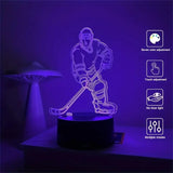 Gaeaspace  -  1pc Ice Hockey  3D Night Light, 3D Optical Illusion Lamp With Touch, 7-Color Changing Ambient Light For Bedroom