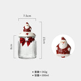 Gaeaspace  -  Christmas Candy Jar Glass Vertical Pattern Sealed Jar Gifts Snack Nut Chocolate Storage Box Food Grade Glass Storage Jar Bottle