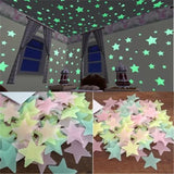 Gaeaspace  -  PVC Stars Glow Stickers Luminous In Dark Night Fluorescent Wall Art Decals For Kids Room Ceiling Home Festival Party Decoration