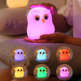 Gaeaspace  -  Owl Night Light Cute Silicone Night Lamp Rechargeable RGB Ambience  Lamp Room Decoration Funny Animal Children Night Light Gift