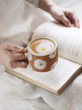 Gaeaspace  -  Ins Style Cartoon Japanese Mug Hand Painted Poached Egg Ceramic Cup Home Office Breakfast Mugs Tea Water Milk Coffee Cup