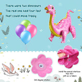 Gaeaspace  -  103 Pieces Dinosaur Party Pink Blue Purple Standing Dinosaur Aluminum Mold Balloon Garland Kit Birthday Baby Shower Decorations