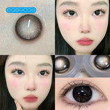 Gaeaspace  -  Gugu Black Colored Contact Lenses Soft For Eyes Small Beauty Pupil Myopia Prescription Degrees Yearly Natural New