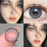 Gaeaspace  -  1 Pair/2pcs Super Lenses Blue Pink Purple Beauty Contact Lenses for Eyes Comestic Natural Eye Color Lens Myopia Yearly