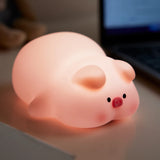 Gaeaspace  -  Pink Piggy Night Light Cute LED Silicone Night Lamp Indoor Atmosphere Pat Lamp Room Decoration USB Children's Night Light Gift