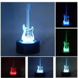 Gaeaspace  -  1pc 3D Stereo Night Light, Guitar Bedside Lamp, Acrylic Table Lamp, LED Warm White Desk Lamp