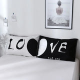 Gaeaspace  -  Brushed Printed Lovers Duvet Cover Set Queen Size Couple Bedding Set Double Bed Quilt Cover and Pillowcase Bedding Sets No Sheet