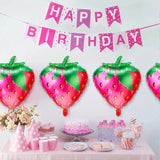 Gaeaspace  -  Sweet Fruit Strawberry Theme Balloons Wreath Happy Birthday Party Atmosphere Decoration Balloon Chain Set Balloon Arch Garland