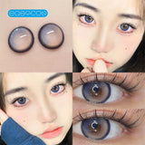 Gaeaspace  -  bubble Blue Colored Contact Lenses Soft For Eyes Small Beauty Pupil Myopia Prescription Degrees Yearly Natural New