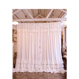 Gaeaspace  -  White Curtain with Valance for Living Room, 100% Cotton, Ruffles Rod, Pocket Cupcake Layers, Cortina Drapes for Girl's Bedroom