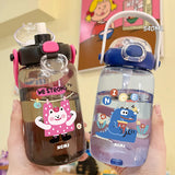 Gaeaspace  -  640ML Cute Cartoon Water Bottle With Handle Dinosaur Kids Plastic Cup Portable Kettle For Outdoor Children Water Cups BPA Free