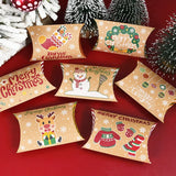 Gaeaspace  -  10pcs Christmas Pillow Candy Boxes Christmas Decoration For Home 2023 Xmas Kids Gift Box Navidad New Year Santa Packaging Bags