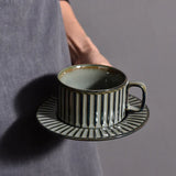 Gaeaspace  -  Chinese Style Ceramic Coffee Cup and Dish Set Creative Gift Cup Afternoon Tea Flower Cup Coffee Mug