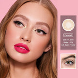 Gaeaspace  -  1 Pair Eyes Contact Multicolored Lenses For Eyes Brown Natural Beauty Makeup Contacts Lens Dia:14mm With Contact Case