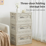 Gaeaspace  -  3pc Extra large folding storage box clothing storage box household plastic toy storage box thickened three-door storage cabinet