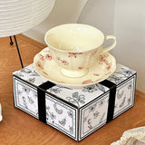 Gaeaspace  -  Ceramic High-end Coffee Cups, Creative Plates, Exquisite Birthday Gifts for Girls, French High-End Feast, Afternoon Tea