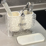 Gaeaspace  -  INS Kitchen Storage Box Countertop Wall Hanging Chopsticks Tube Spoon Knife Fork Tableware Drain Rack Organizer