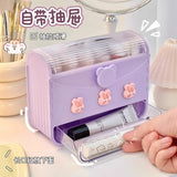 Gaeaspace  -  kawaii Lipstick Case Dustproof with Cover Crids Transparent Lipstick Box Cosmetics Storage Make Up Brush Organizer Display Stand