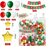 Gaeaspace  -  Christmas Balloon Garland Arch Kit Red Green Lolipop Cone Star Foil Balloons New Year Christmas Party Decoration Supplies Gifts