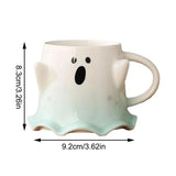 Gaeaspace  -  1pc Cartoon Mug With Spoon Cute Ghost Elf Ceramic Cup Coffee Water Milk Juice Cup Novelty Gifts for Friends Lovers Couple Cups