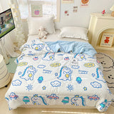 Gaeaspace  -  Cute Dinosaur Quilts Summer Spring Breathable Polyester Cotton Twin Full Size Bed Blanket Soft Thin Boys Girls Home Textile