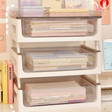 Gaeaspace  -  Desktop Stacking Storage Box Cosmetics Storage Rack Office Workstation A4 Paper Storage Rack Cup Holder Transparent Drawer Boxes