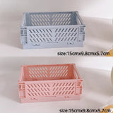 Gaeaspace  -  Creative Foldable Storage Boxes Student Desktop Collapsible Crate Organizer Tape Stationery Cosmetic Rack Folding Storage Basket