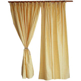 Gaeaspace  -  Easy Install Cotton Yellow Plaid Blackout Curtains Fresh Self Adhesive Window Drapes for Living Room Bedroom Rent House Curtains