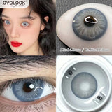 Gaeaspace  -  Myopia Beauty Color Contact Lenses for Eyes Cosmetic Eye Color Lenses with Diopters Green Grey Blue Lens Pupils 1 Pair