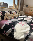 Gaeaspace  -  SWEET cool star pink black bedding set kid teen girl,twin full queen king cotton home textile bed sheet pillow case quilt cover