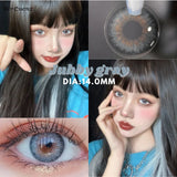 Gaeaspace  -   1Pair Colored Contact Lenses with Prescription Natural Big Eyes Yearly Gray Blue Cosmetic Contact Soft Makeup Pupils