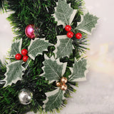 Gaeaspace  -  50/5Pcs Artificial Holly Berries With Green Leaves DIY Christmas Wreath Wedding Flower Gifts Xmas New Year Festival Decorations