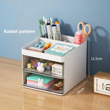 Gaeaspace  -  INS Cute Desktop Cosmetics Storage Box Multi-Functional Office Study Pen Holder Marker Stationery Division Organizing