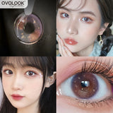 Gaeaspace  -  1 Pair/2pcs Super Lenses Blue Pink Purple Beauty Contact Lenses for Eyes Comestic Natural Eye Color Lens Myopia Yearly